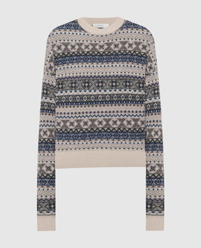 CO Beige sweater made of cashmere in a jacquard pattern 8143CMR