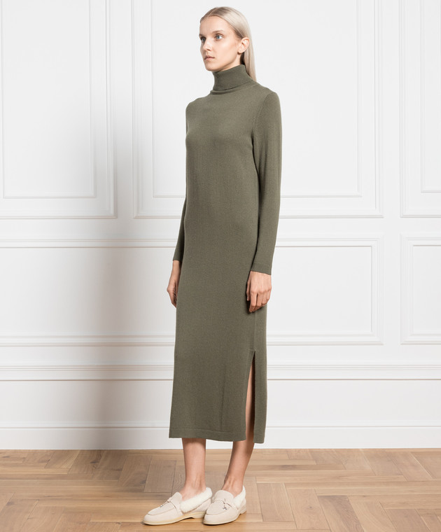 green emerald velvet dress n°238 Kleid Cashmere Dress — Nymph – La Garçonne main image 1