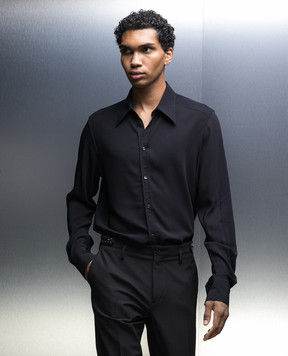 Dolce&Gabbana Black chiffon shirt G5IX8TFURG4