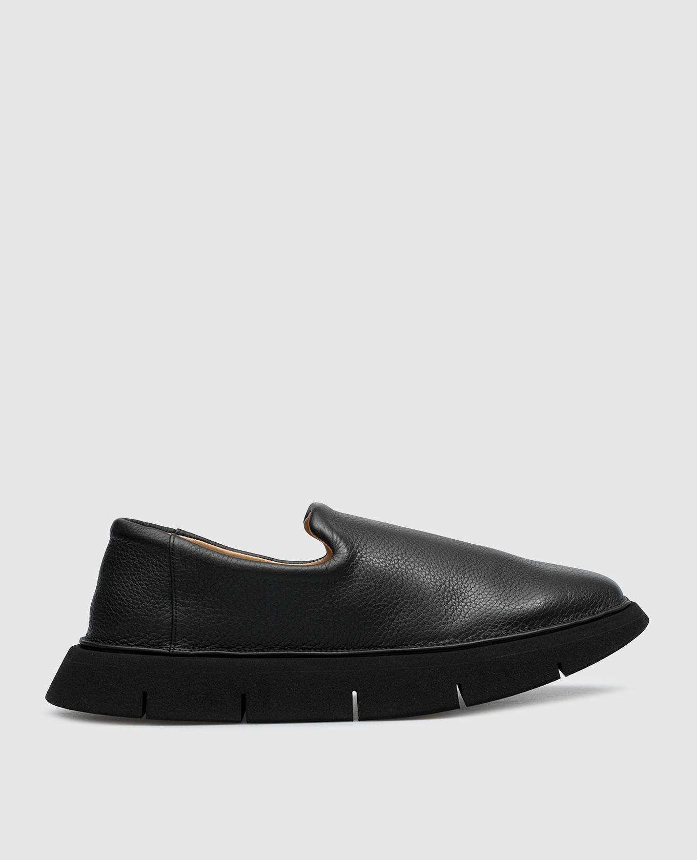 Intagliata black leather slippers marsell