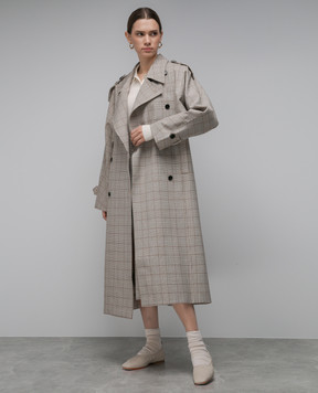 CO Beige check trench coat 6953MPWS