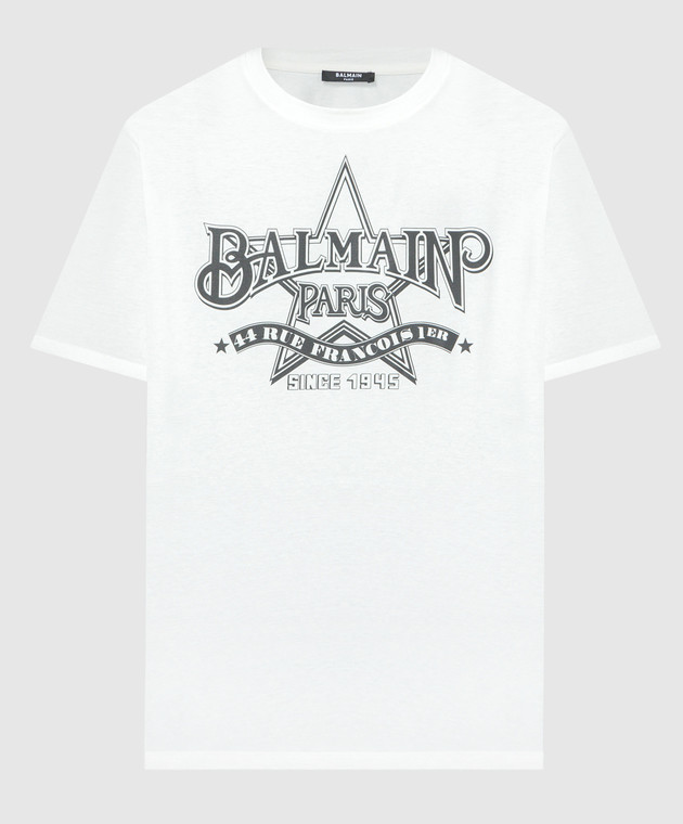 Balmain - White t-shirt with a Star print CH1EG000GD29