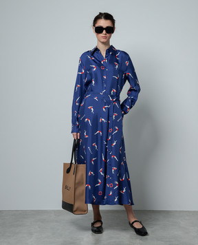 Bally Blue printed Marine silk blouse L5BA829FSE126