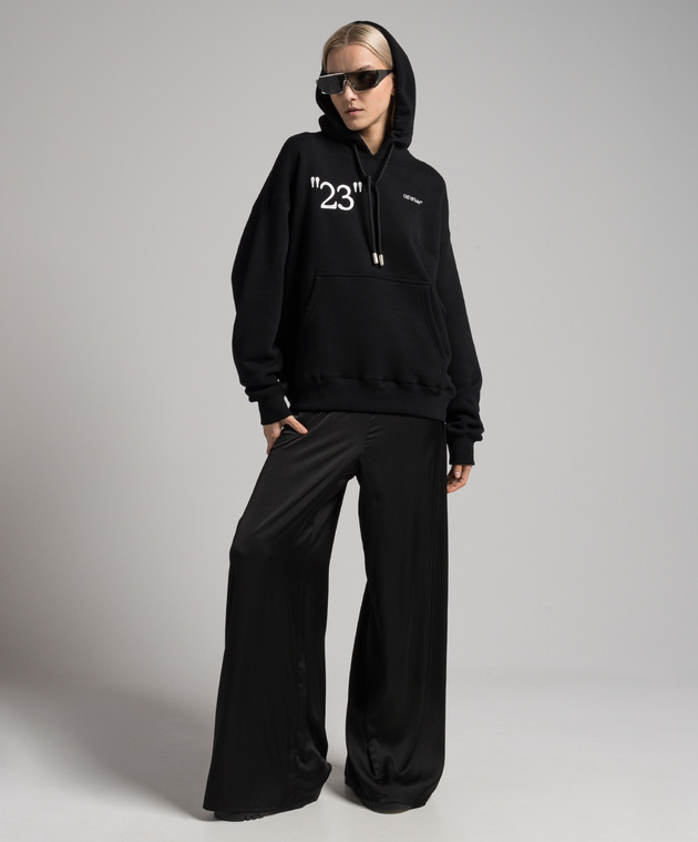 Off-White - Black hoodie with 23 logo print OMBB085G23FLE005