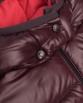 Moncler ENFANT Brouffier children's burgundy down jacket with a logo patch 1C0000868950