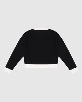 Dolce&Gabbana Children's black wool sweater with logo embroidery L5KWK5JCVT256