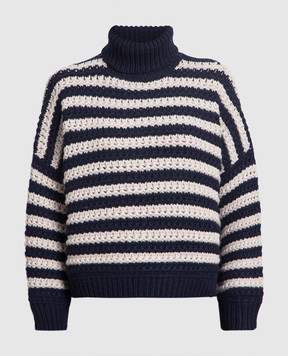 Brunello Cucinelli Blue wool, cashmere and silk sweater M6D367203P