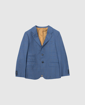 Stefano Ricci Checked wool jacket for children Y1SF732900HC5088jack