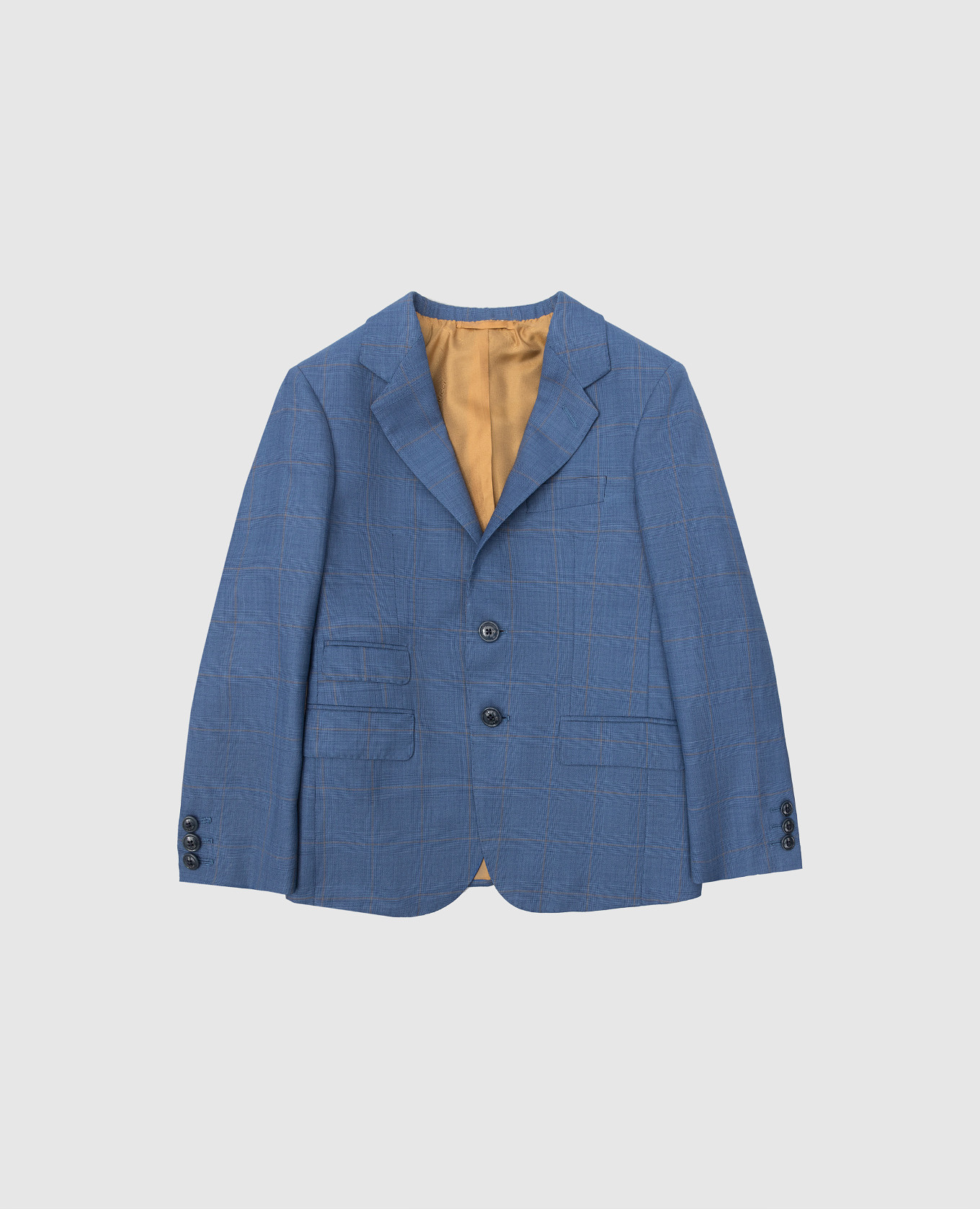 

Checked wool jacket for children Stefano Ricci, Blue