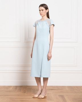 Ermanno Scervino Blue dress with lace D422Q763KIK