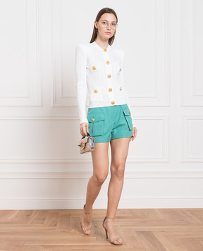 Balmain Green wool shorts AF1PA190WB05