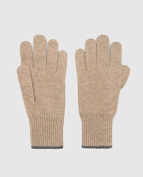 Brunello Cucinelli Brown cashmere gloves M2293118