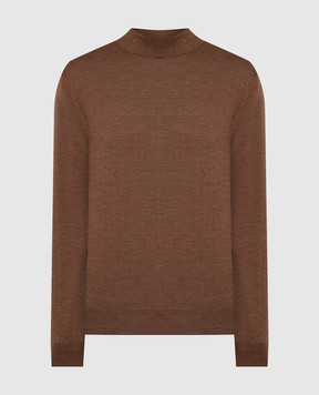 Cashmere&Whiskey Brown melange wool jumper 97397