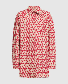 Valentino Beige shirt dress in Toile Iconographe print 2B0VA3W07W4