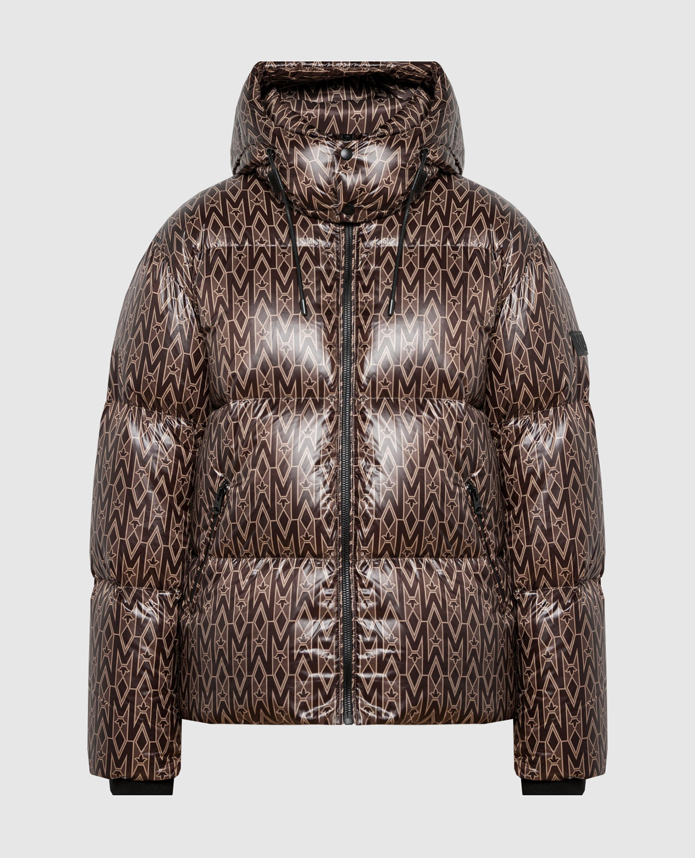 Kent-mg monogram logo down jacket in brown mackage