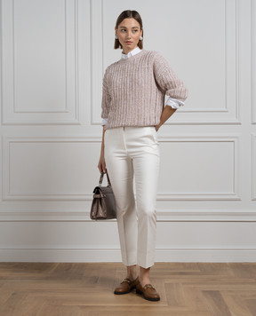 Peserico White pants with logo P04765J001953
