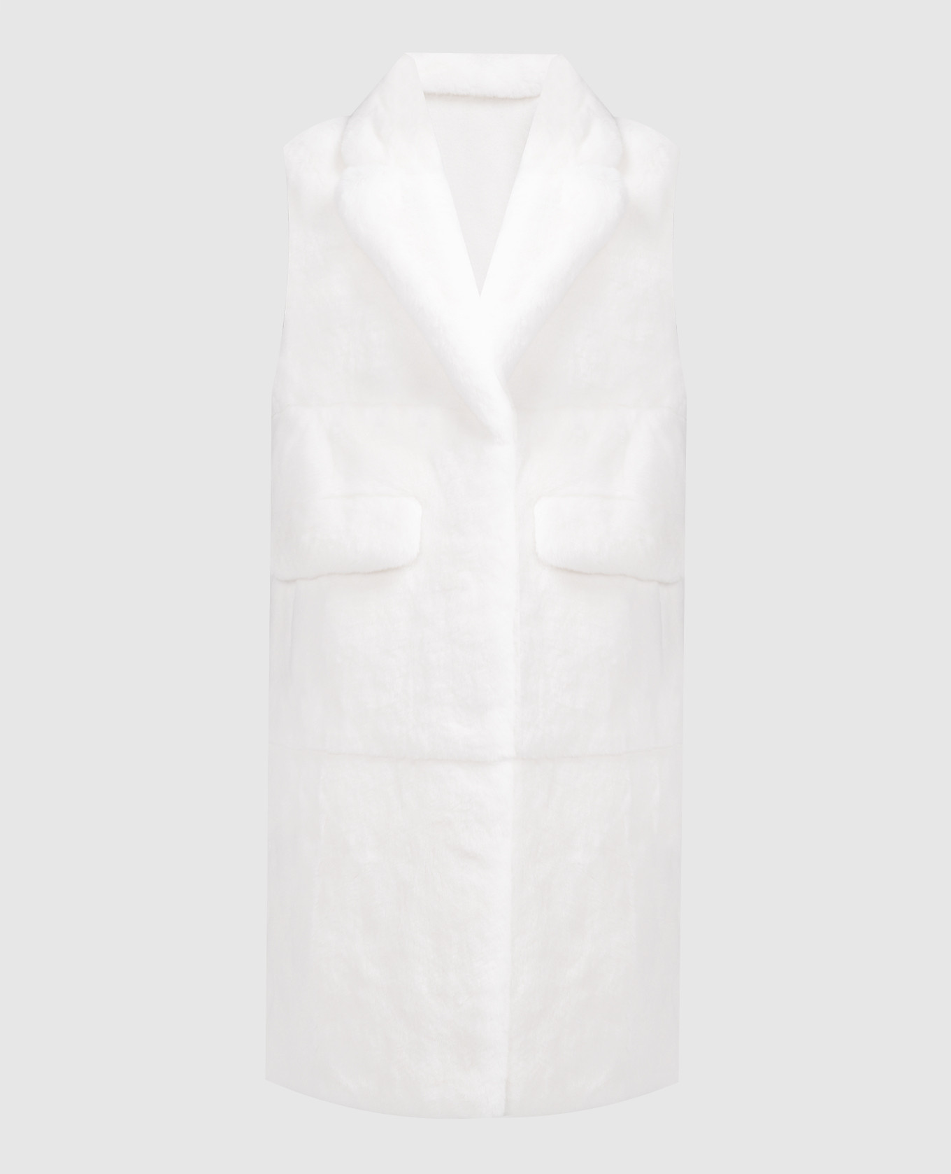 

White cashmere vest with fur MalaMati