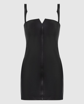 Off-White Black leather mini dress OWJH007F22LEA001