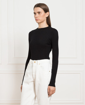 Brunello Cucinelli Black jumper in a scar with lurex M41822900