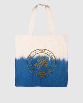 Vilebrequin Babel blue beach bag with tie-dye effect BBLH3105