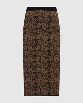Nanushka Jorna brown patterned pencil skirt NW23PFSK00299