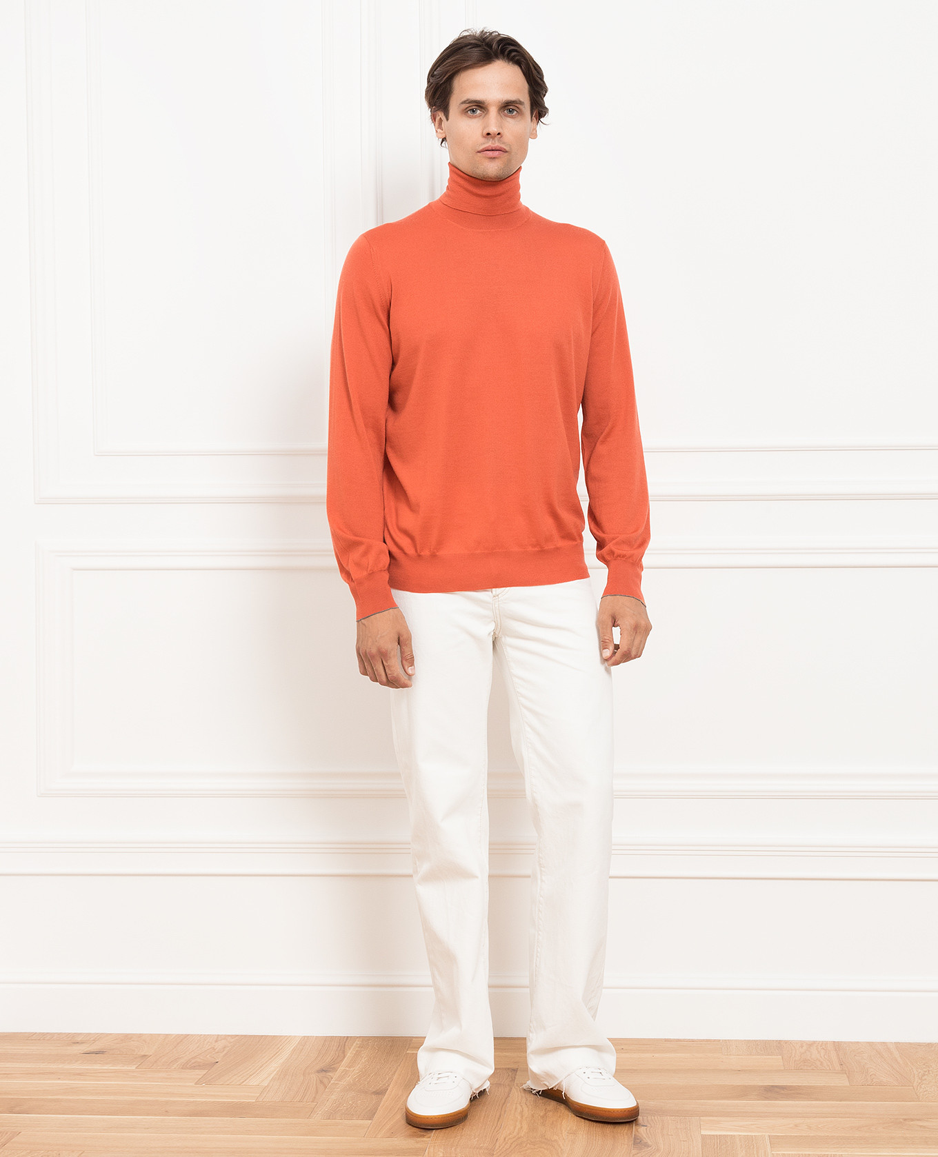 

Terracotta wool and cashmere golf Brunello Cucinelli, Оранжевый