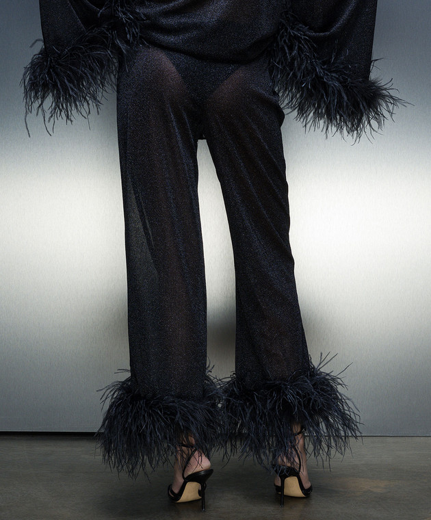 パンツ OSEREE Feather silk pants Black Plumage Pants