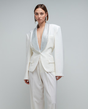 Giuseppe Di Morabito Milano White wool jacket with crystals PF23074JA229
