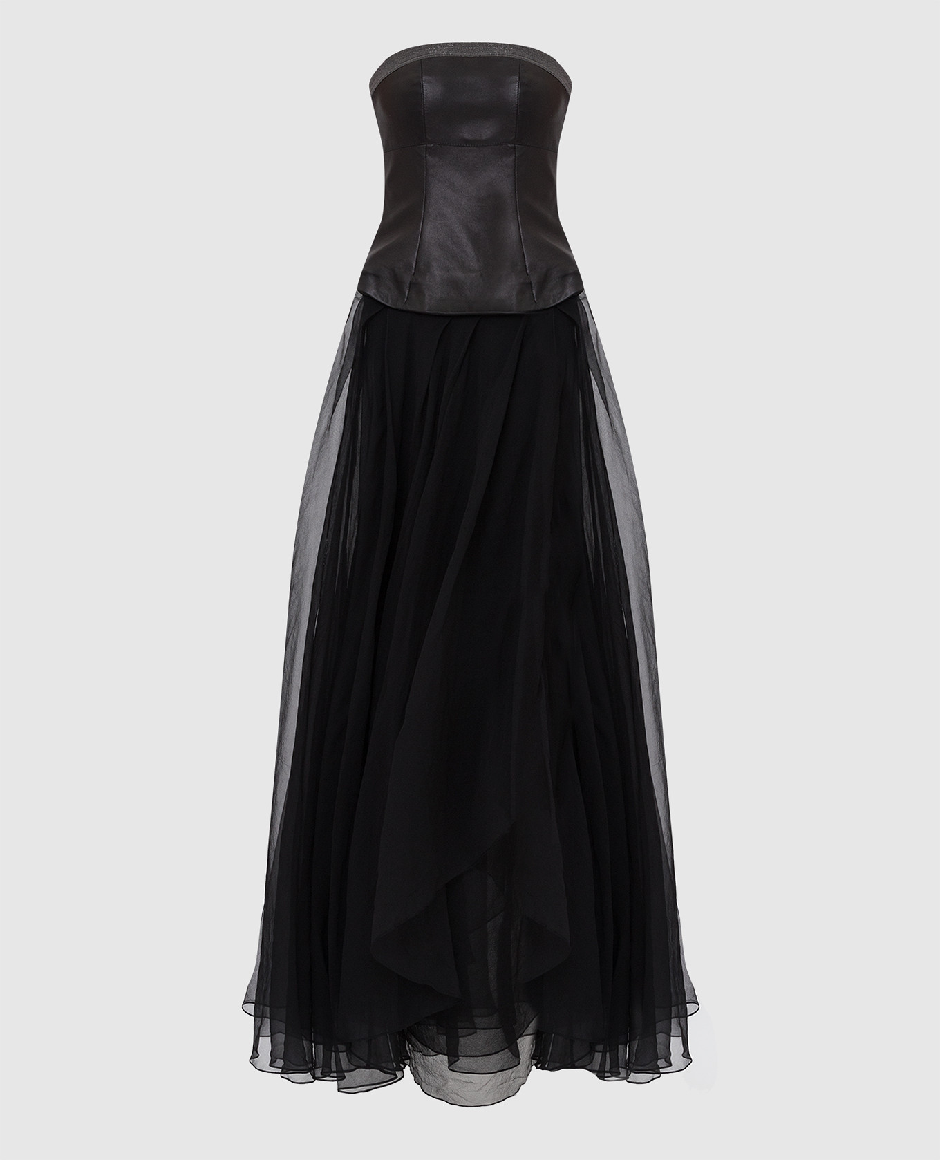 

Silk and leather dress with chains Brunello Cucinelli, Black