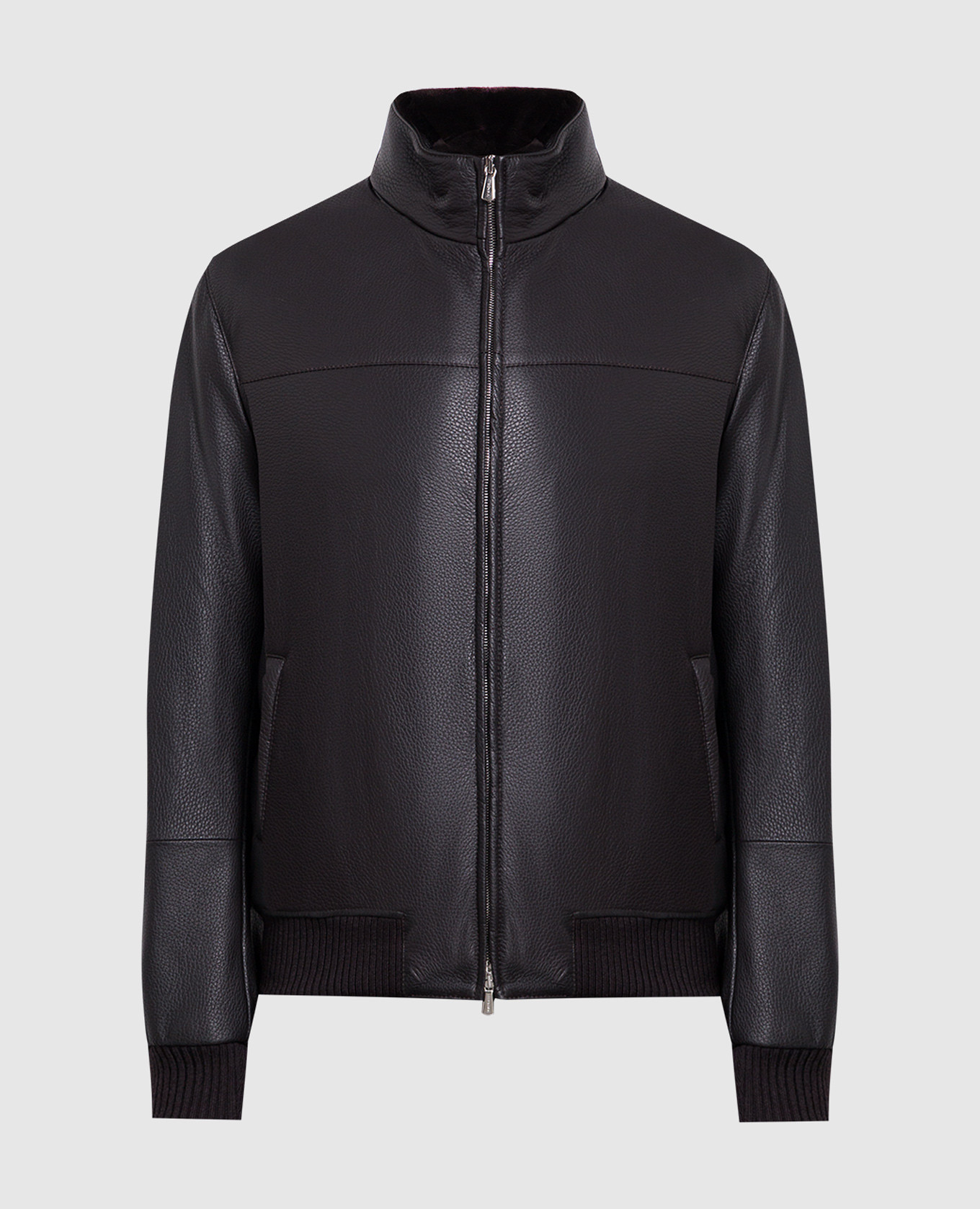 Enrico Mandelli - Brown leather jacket with fur A7T1045901 - shop