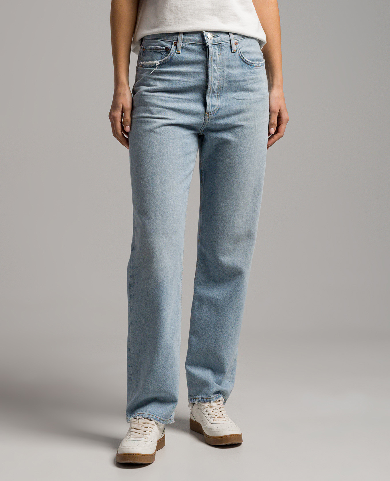 

90' blue jeans with a distressed effect AGOLDE, Light blue