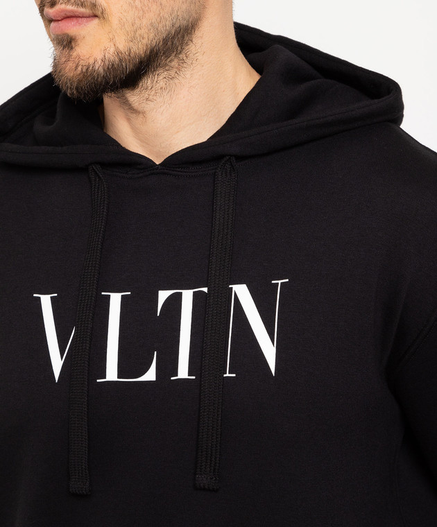 Hoodie Vltn Outlet Valentino Black And White VLTN Print Spellout