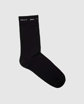 Heliot Emil Black socks with logo 1645C01