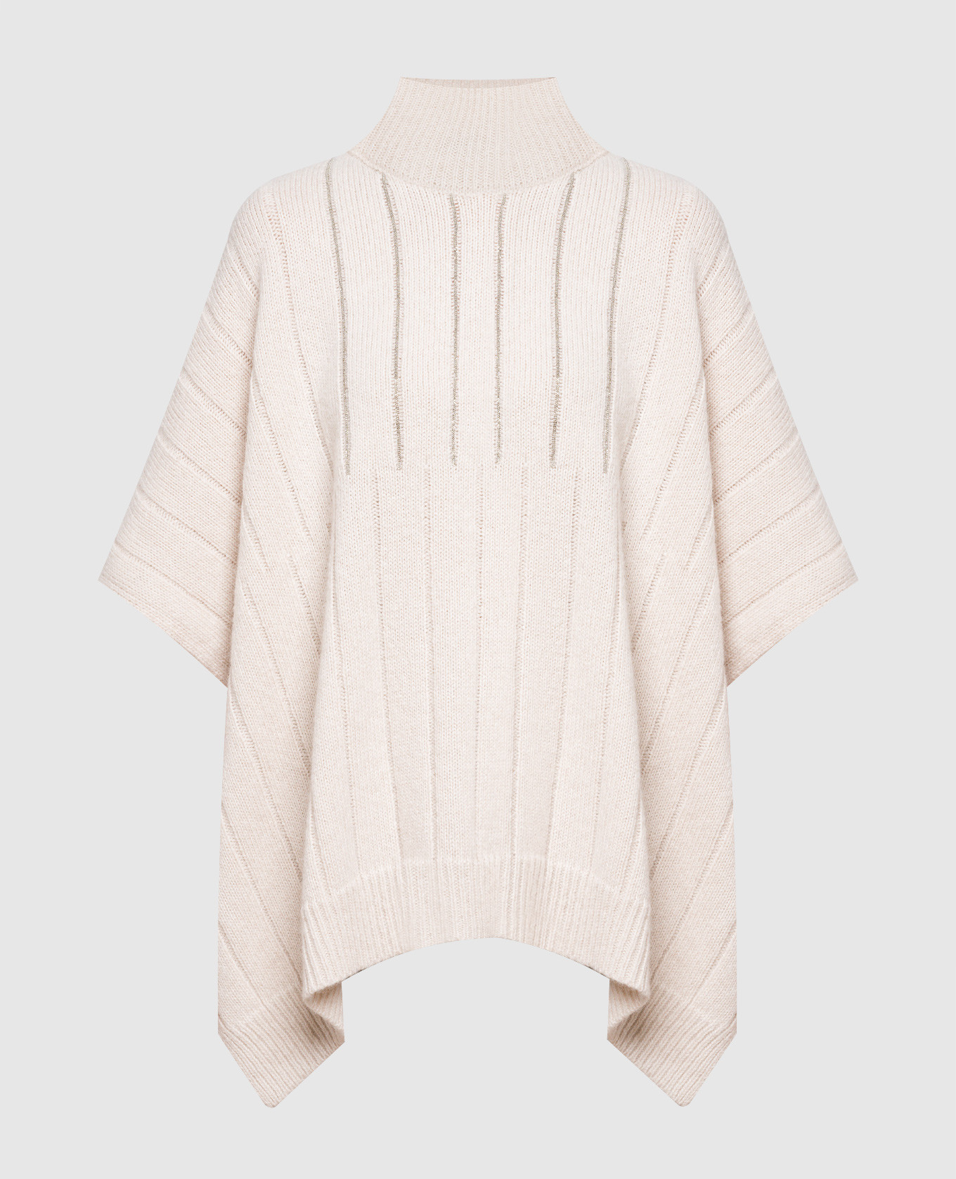 

Beige poncho made of wool, silk and cashmere Peserico, Бежевый