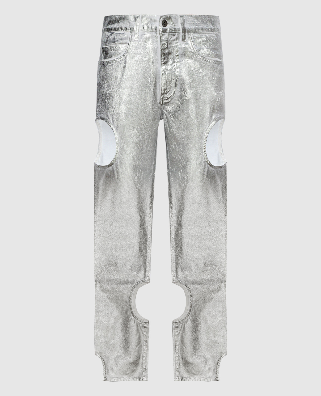 

Silver jeans with curly cuts Off-White