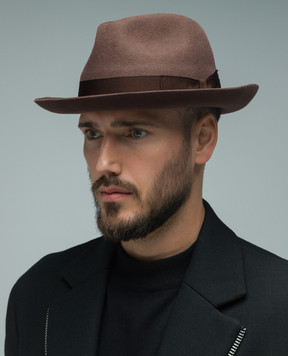 Borsalino Jer brown hat made of wool 390054