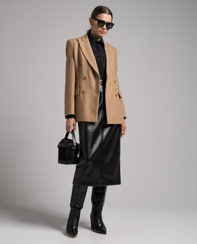Ermanno Scervino Brown double-breasted woolen jacket D436I315HJA