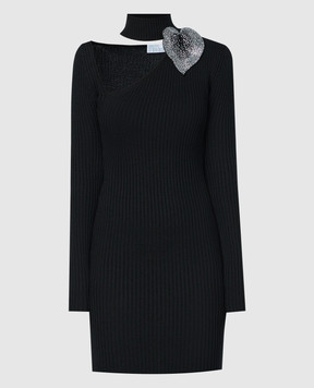 Giuseppe Di Morabito Milano Black dress with appliqué with crystals 02PSKN290F02079
