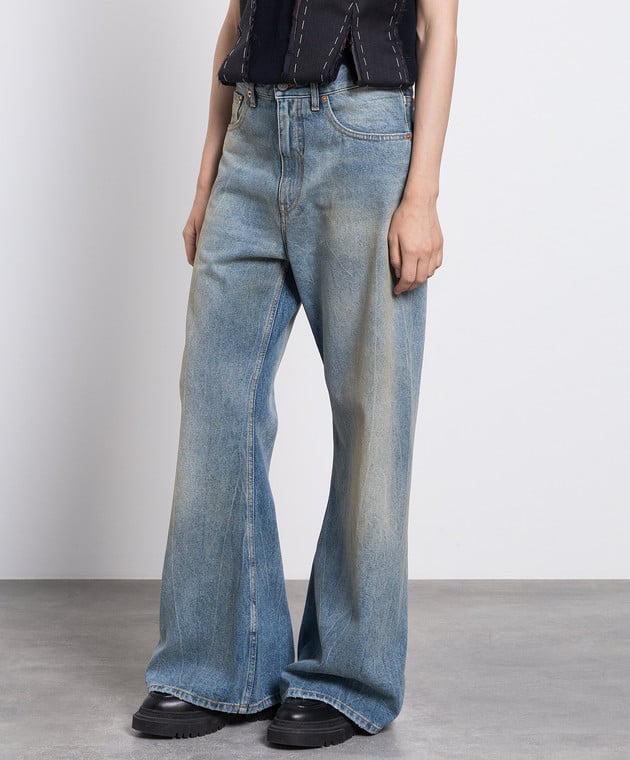 Maison Margiela MM6 - Blue flared jeans with a vintage effect  S52LA0197S30828 - buy with European delivery at Symbol