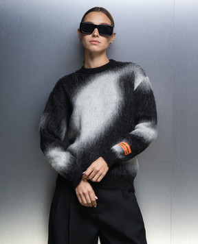 Heron Preston Black sweater in an abstract pattern HWHE016F23KNI001