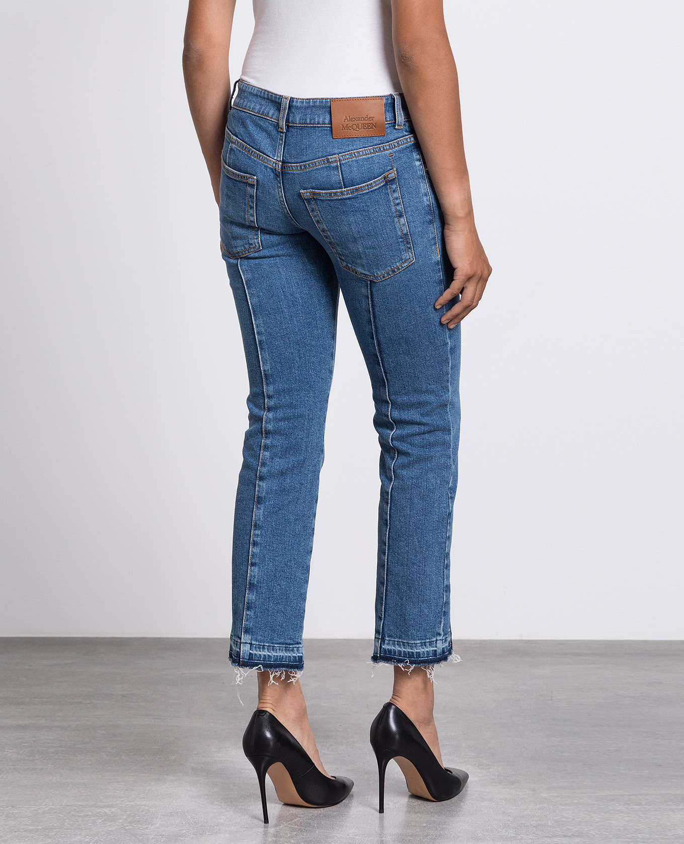 

Blue jeans with logo patch Alexander McQueen