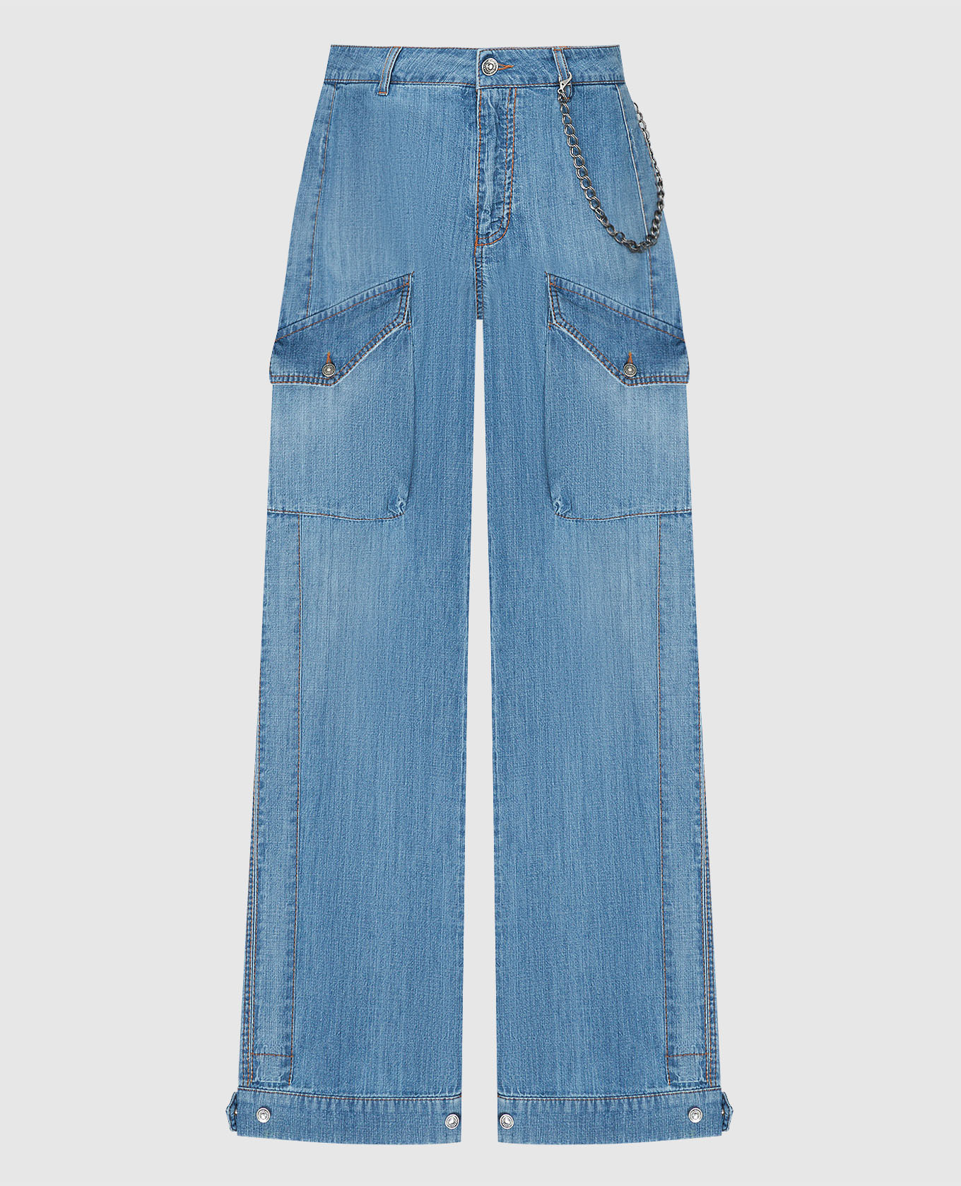 

Blue jeans with logo patch Ermanno Scervino, Light blue