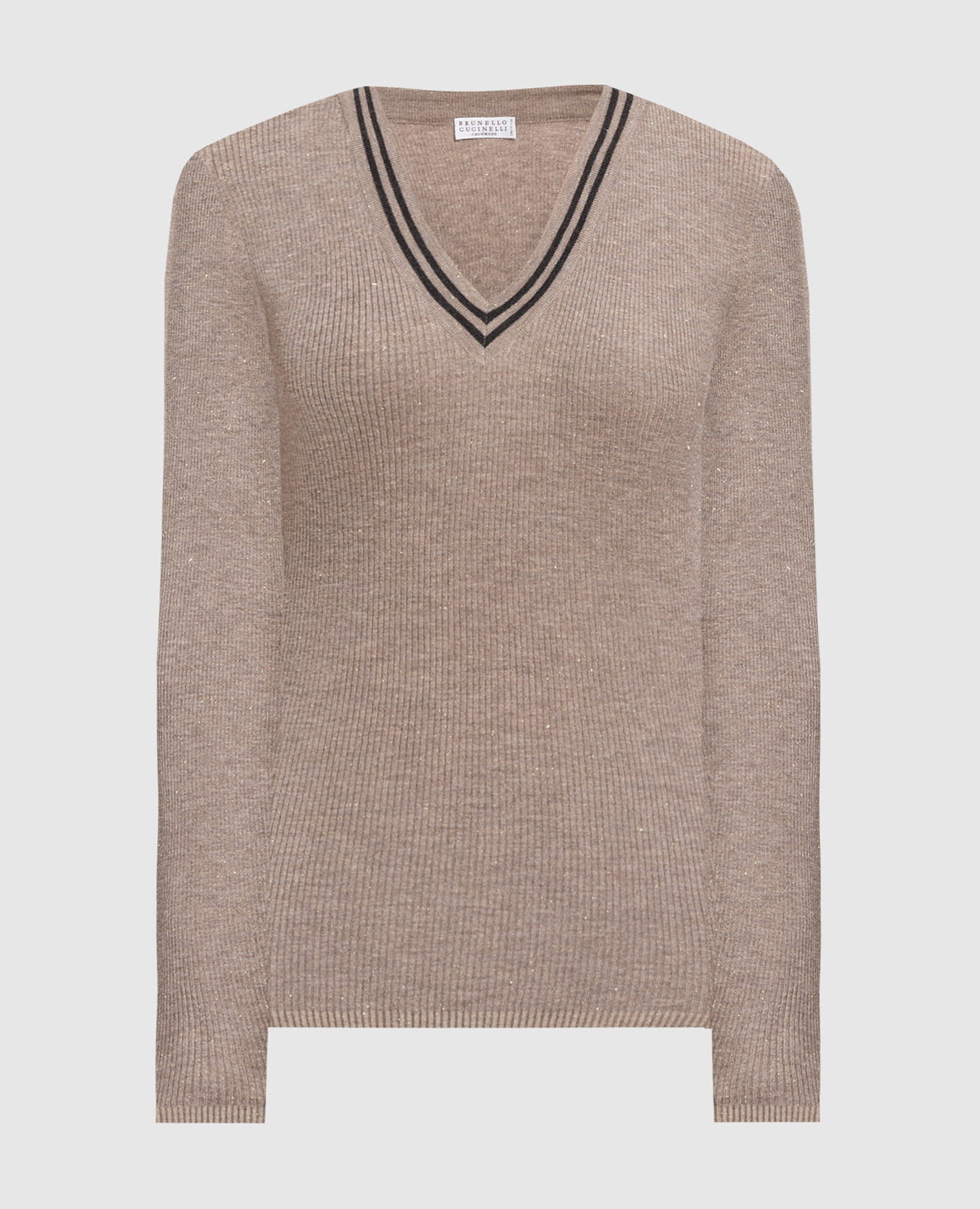 

Brown striped pullover with lurex Brunello Cucinelli
