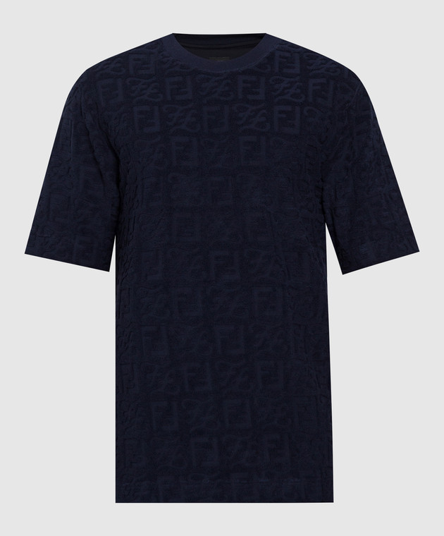 Fendi Dark blue T shirt with logo pattern FY0936A9RK buy with Lithuania delivery at Symbol