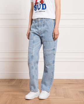 AGOLDE Blue cargo jeans with a distressed effect A91201535