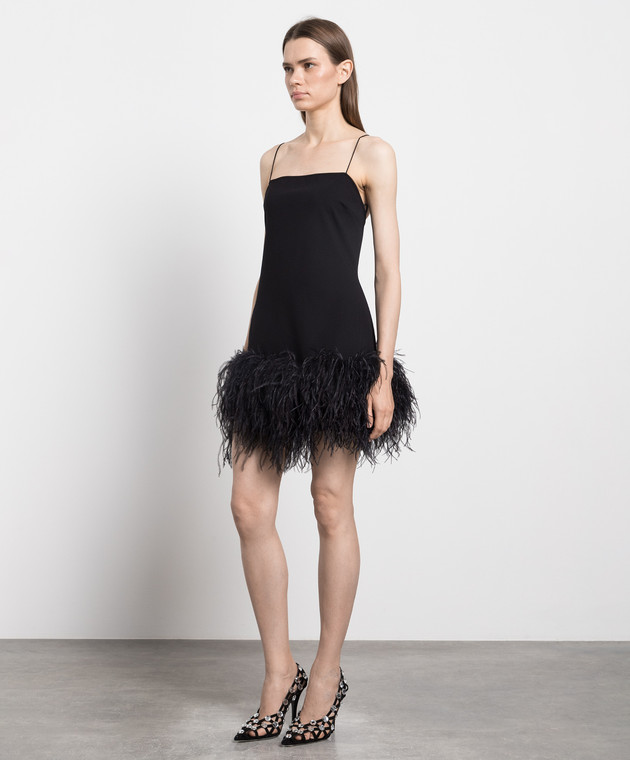 black ostrich feather dress Ciel Halter Neck Ostrich Feather Dress S / Mint main image 0