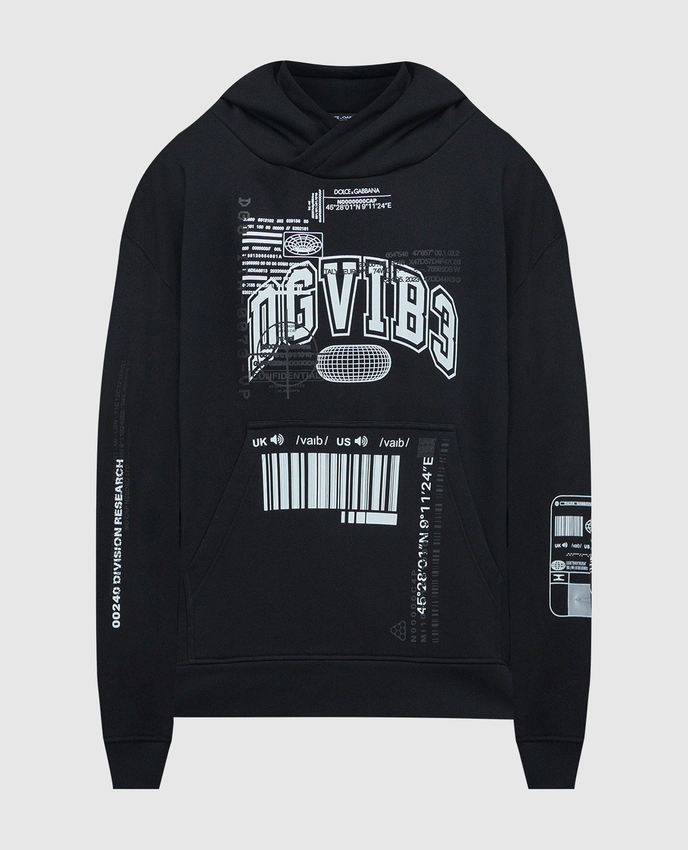 Black hoodie with DGVIB3 print Dolce&Gabbana