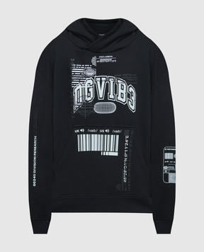Dolce&Gabbana Black hoodie with DGVIB3 print G9AKPTG7K3H