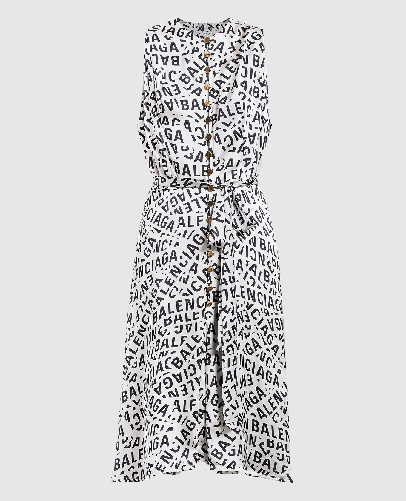 

Gray dress with contrasting logo print Balenciaga, Серый