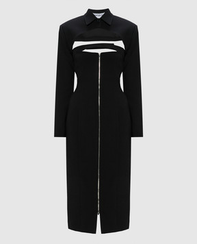 Materiel Black midi dress with bolero MFW23M17972DRBK